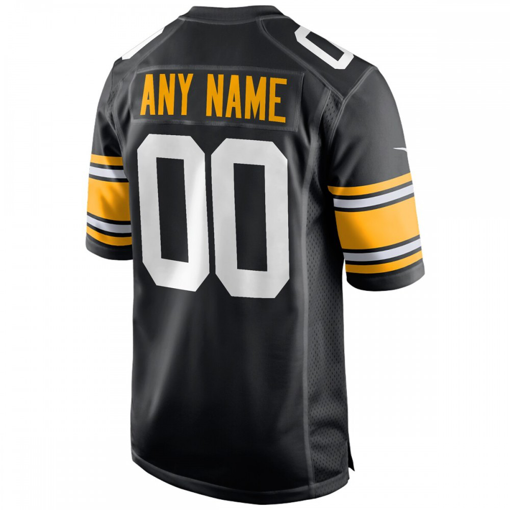 Pittsburgh Steelers Nike Alternate Custom Game Jersey - Black-GridironStore